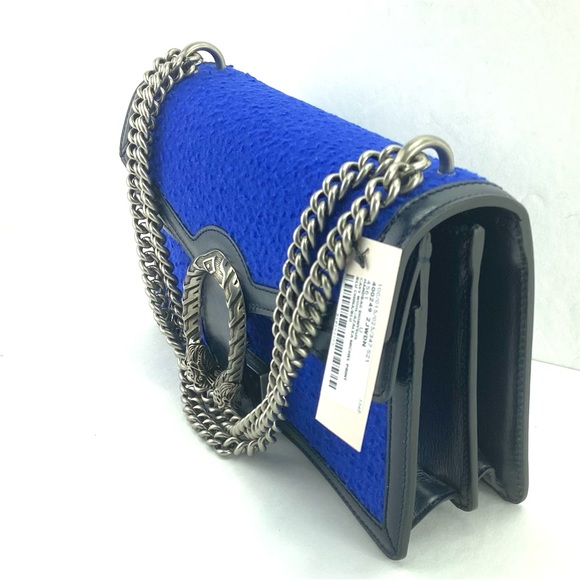 Gucci 400249 Dionysus Blue Casy Wool and Leather Shoulder Bag - Picture 4 of 14